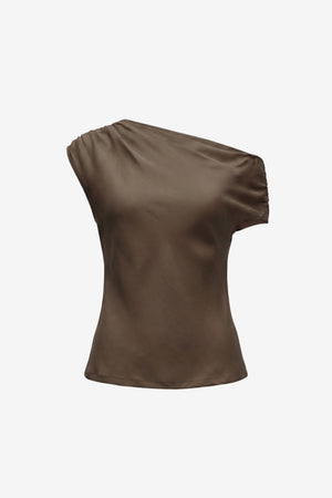 VEDA OFF THE SHOULDER DRAPED TOP