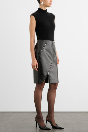 VERENA ASYMMETRICAL ZIP-FRONT SKIRT