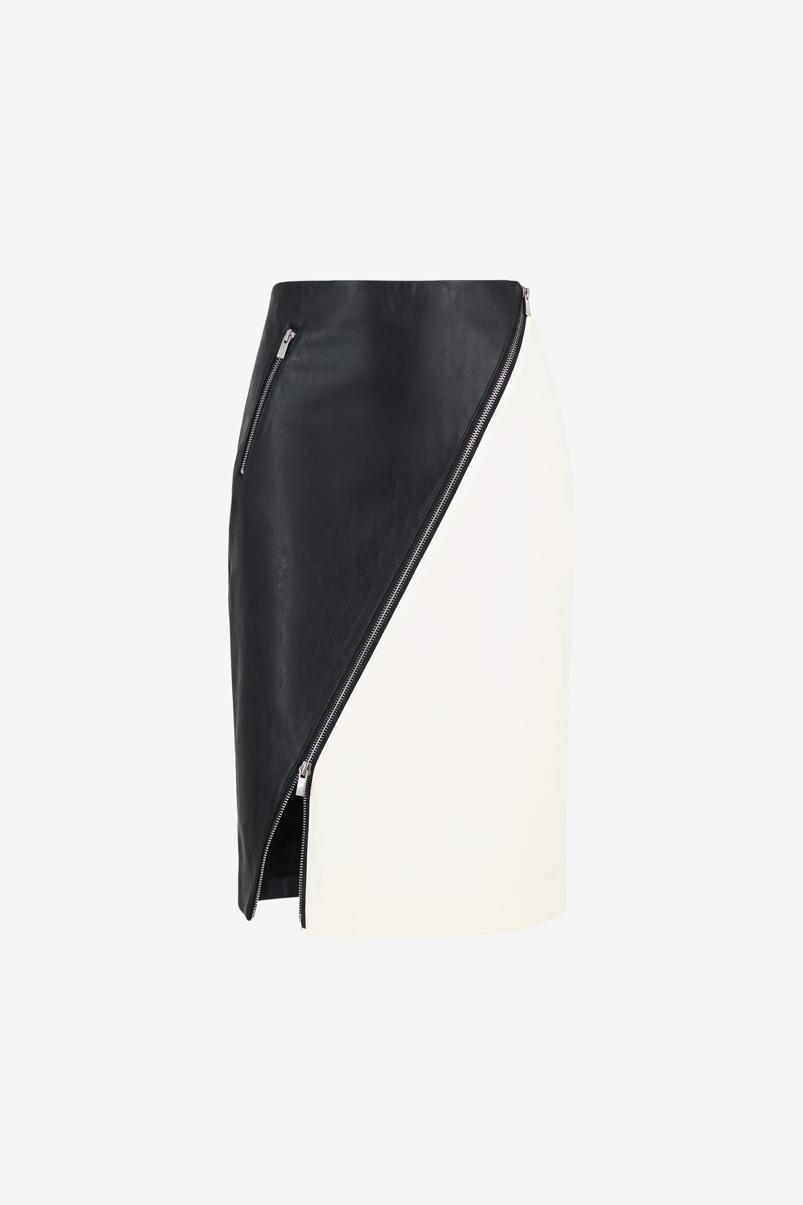 VERENA ASYMMETRICAL ZIP-FRONT SKIRT - Toccin