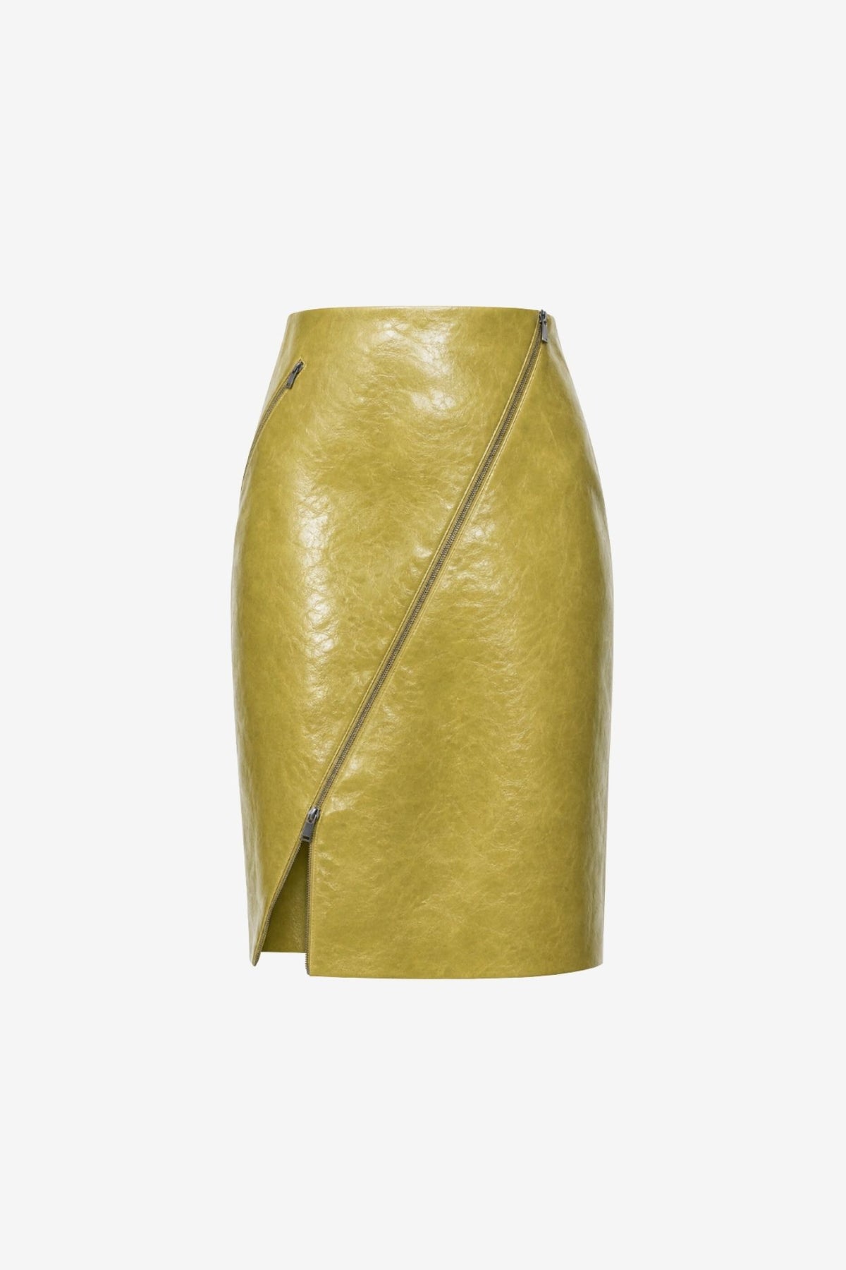 VERENA ASYMMETRICAL ZIP-FRONT SKIRT