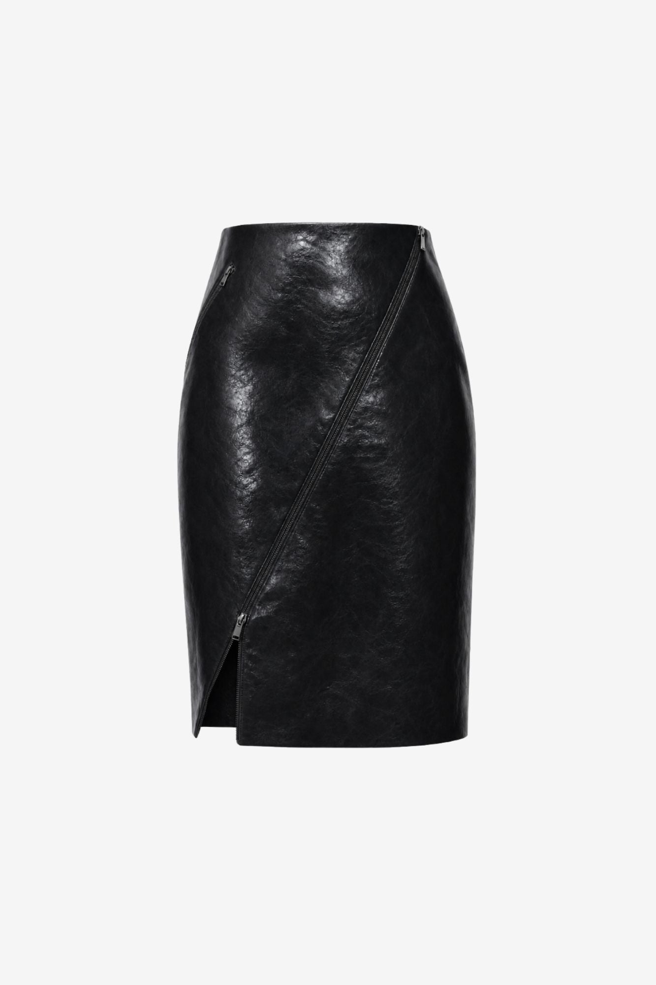 VERENA ASYMMETRICAL ZIP-FRONT SKIRT