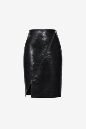 VERENA ASYMMETRICAL ZIP-FRONT SKIRT