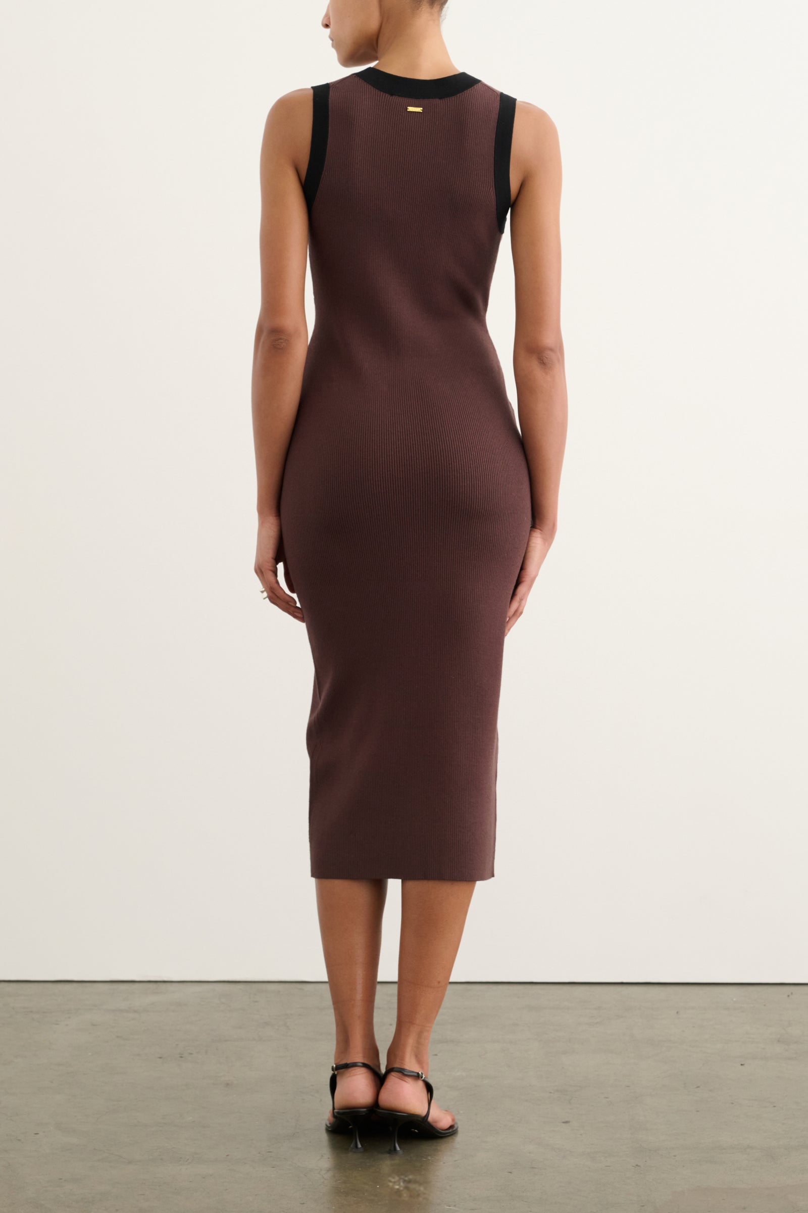 VICTORIA TIE FRONT SLEEVELESS MIDI DRESS