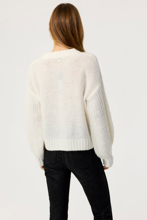 Vienna Pullover Knit Sweater with Balloon Sleeves