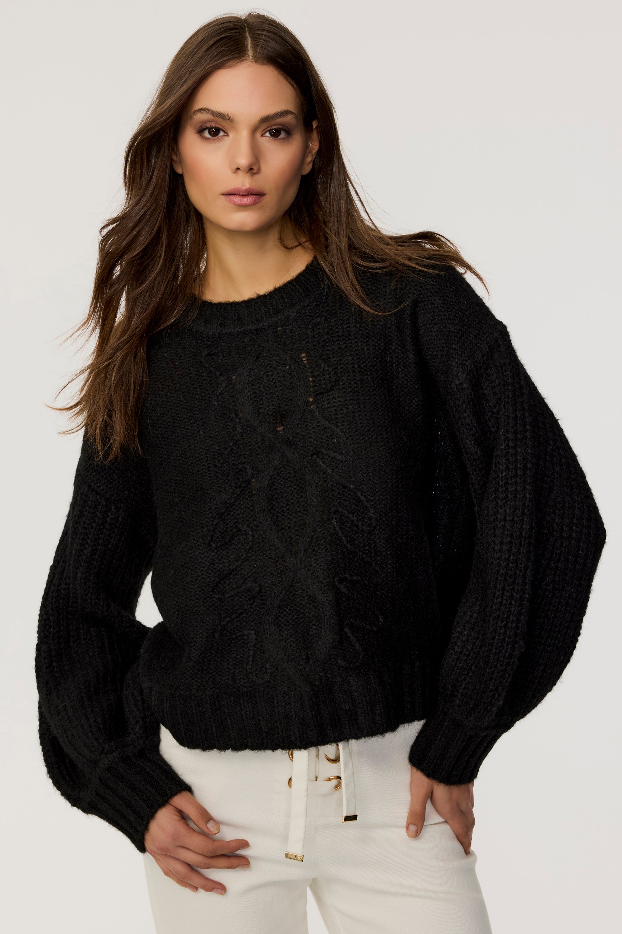 Vienna Balloon Sleeve Crew Neck Sweater - Toccin