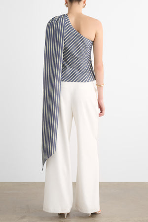 VIK ONE SHOULDER CASCADE TOP - Toccin