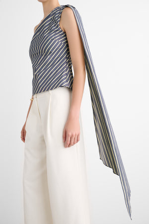 VIK ONE SHOULDER CASCADE TOP - Toccin