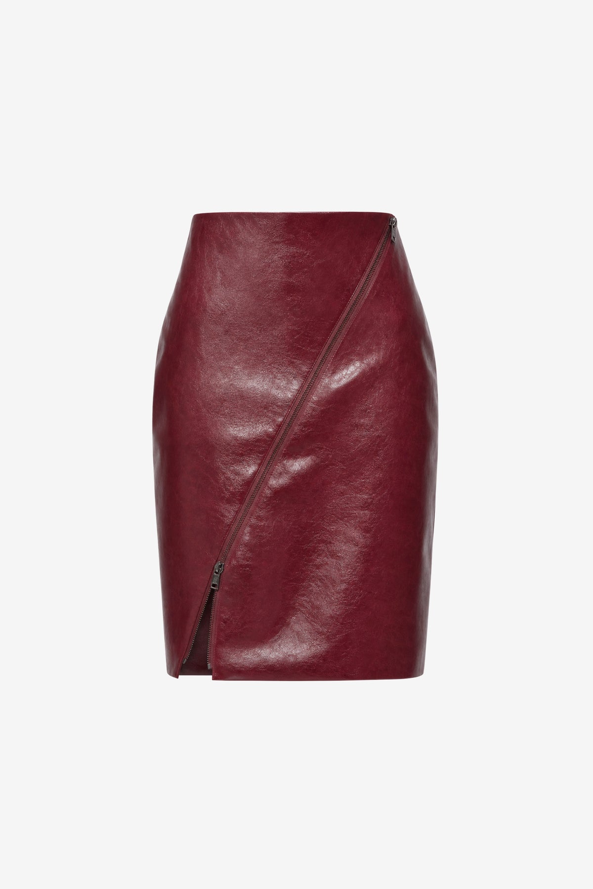 VERENA ASYMMETRICAL ZIP-FRONT SKIRT