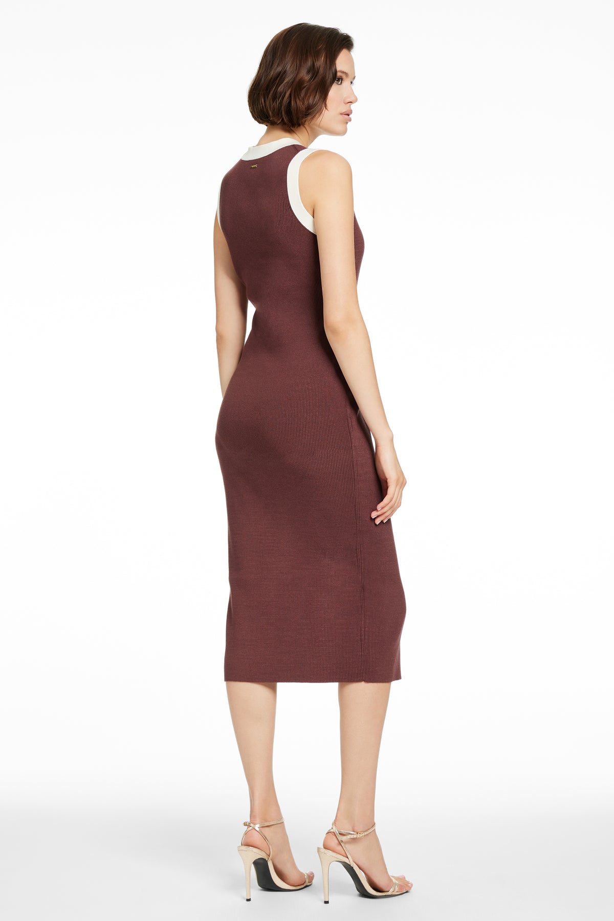 VICTORIA SLEEVELESS BUTTON-FRONT MIDI DRESS - Toccin
