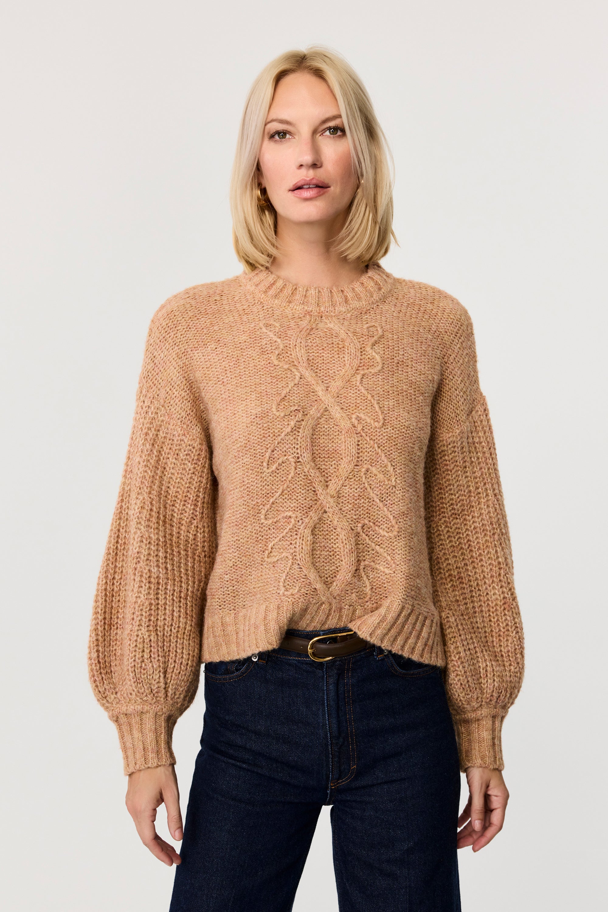 Vienna Balloon Sleeve Crew Neck Sweater - Toccin