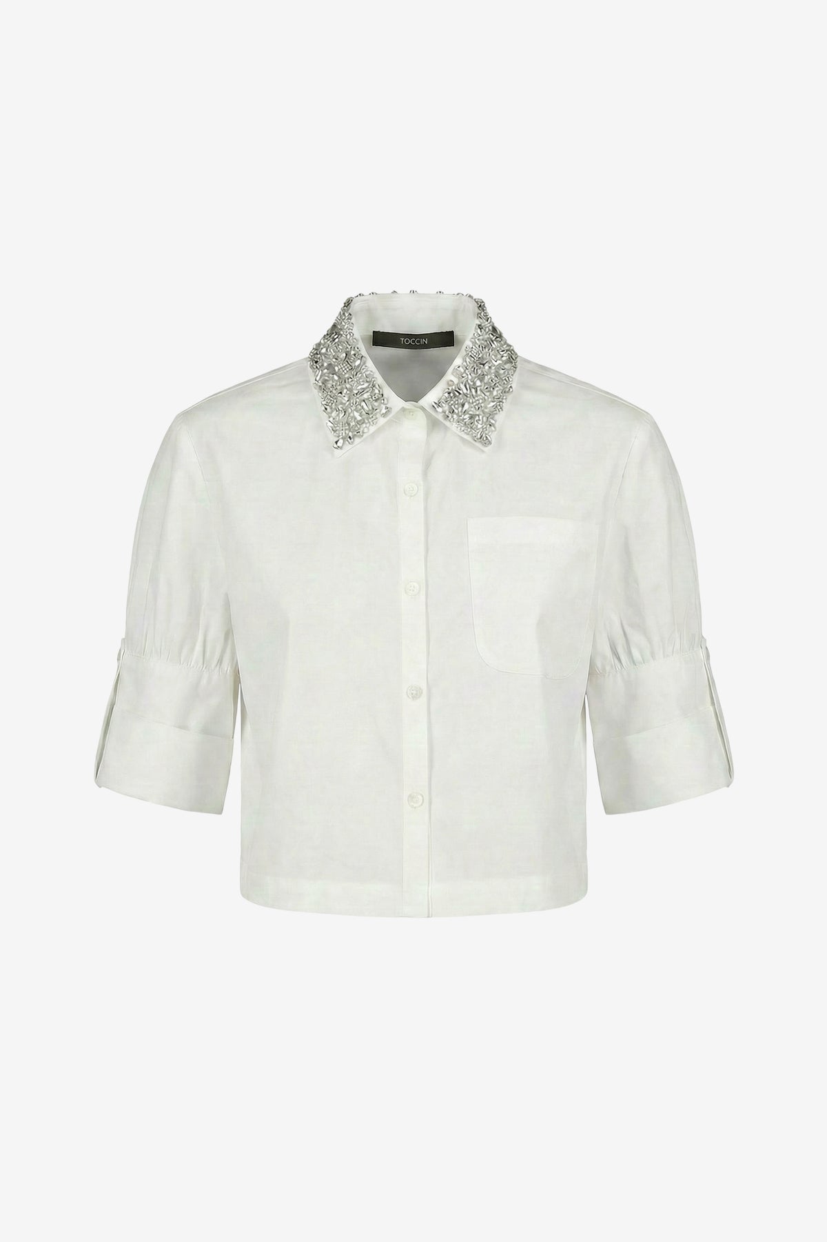 ZADIE COMBO CROPPED BUTTON-DOWN SHIRT