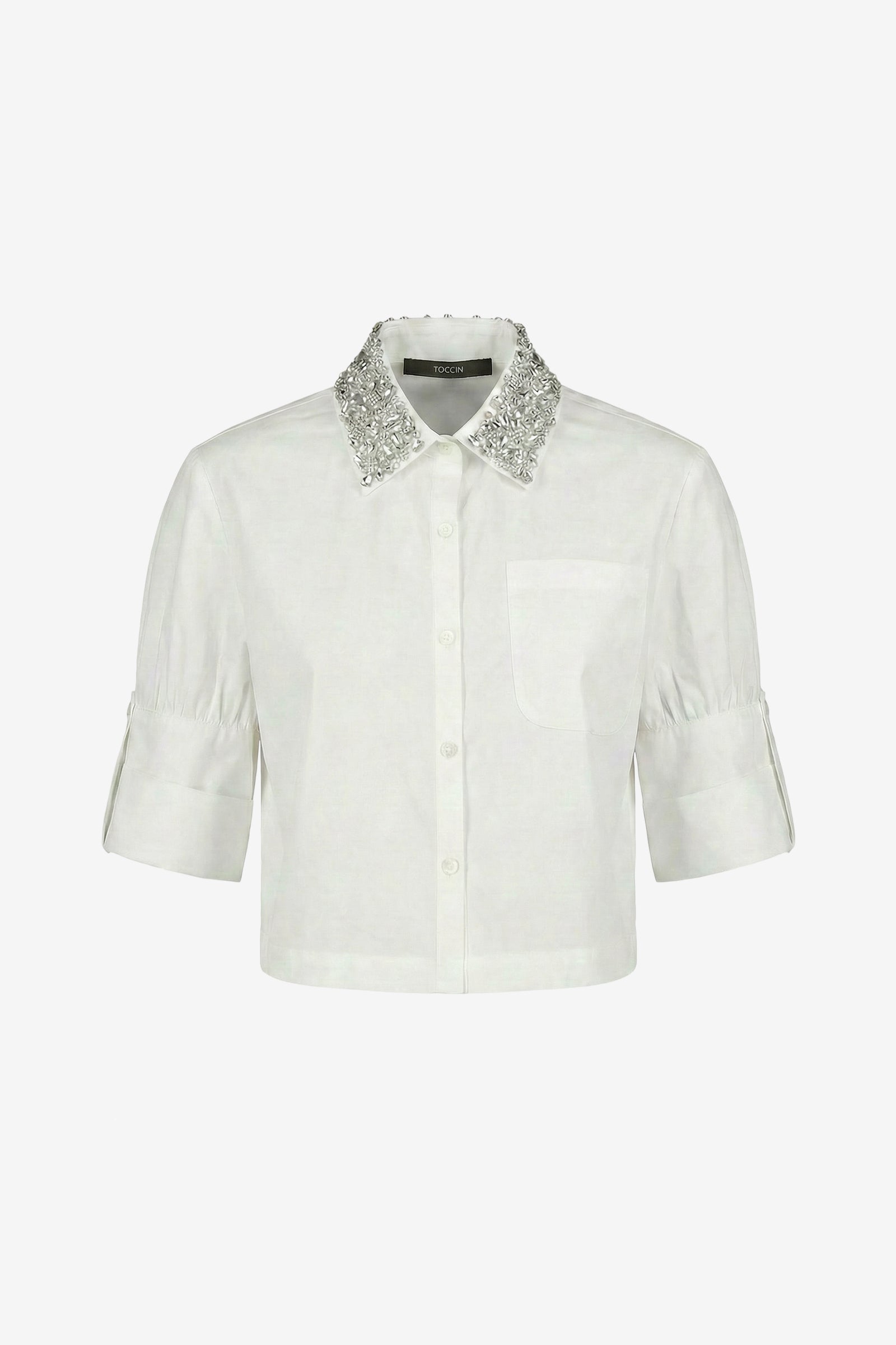 ZADIE COMBO CROPPED BUTTON-DOWN SHIRT