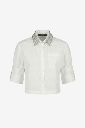 ZADIE COMBO CROPPED BUTTON-DOWN SHIRT
