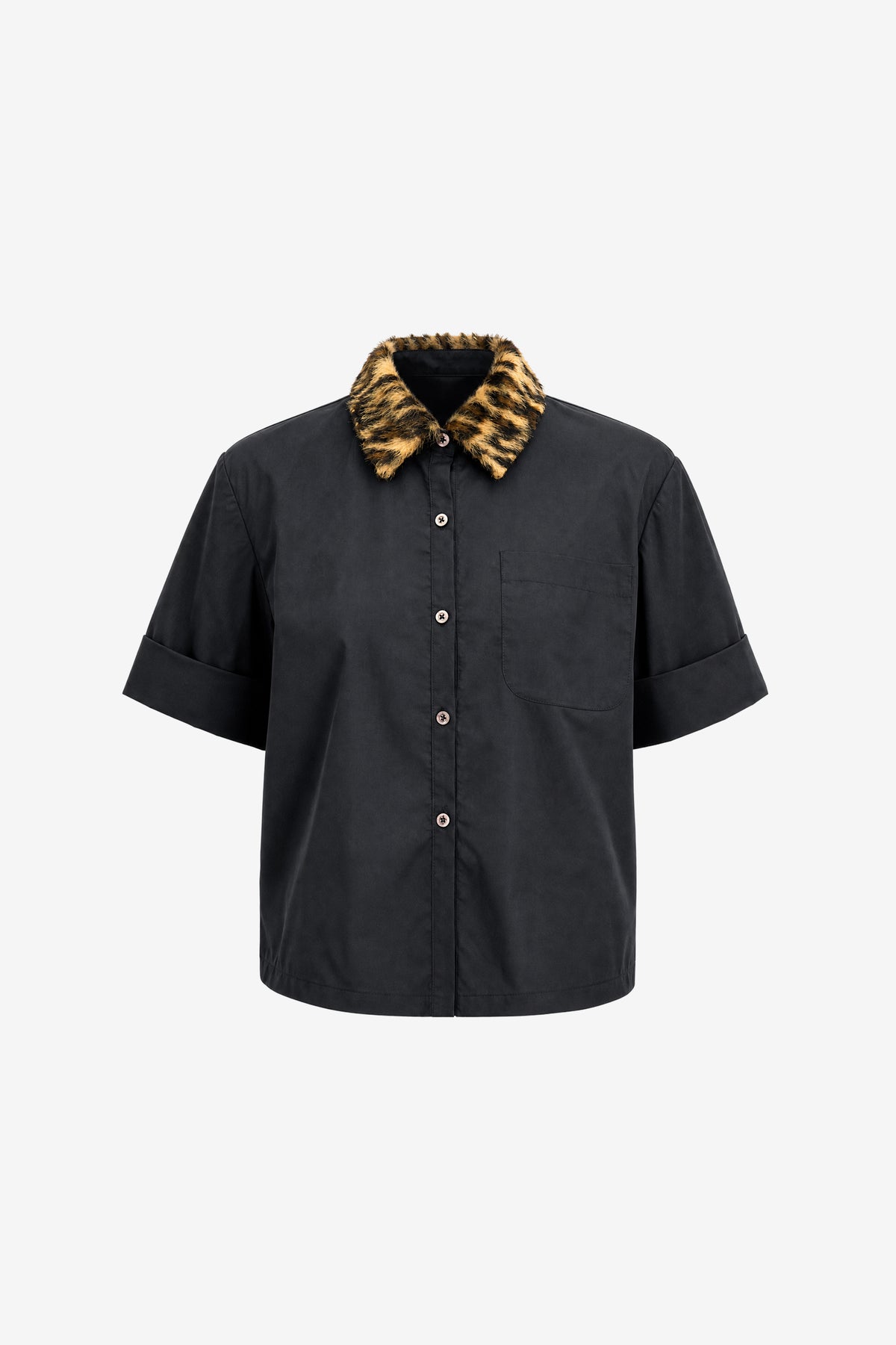 ZADIE COMBO CROPPED BUTTON-DOWN SHIRT