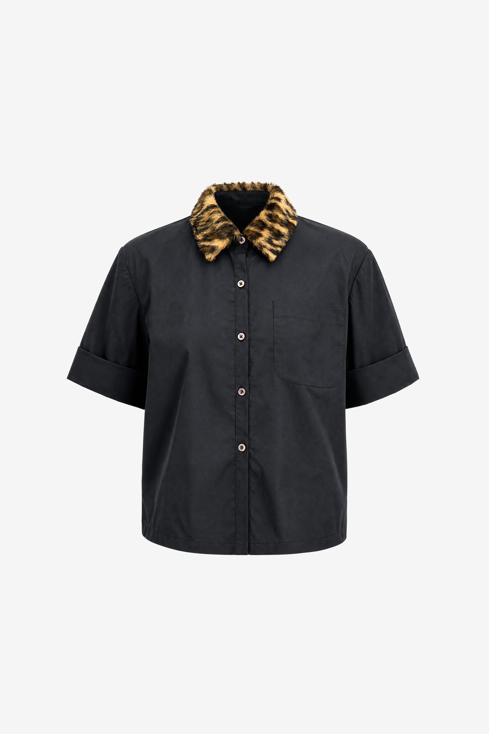 ZADIE COMBO CROPPED BUTTON-DOWN SHIRT