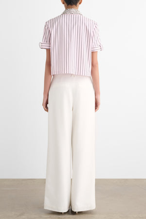 ZADIE COMBO CROPPED BUTTON-DOWN SHIRT - Toccin