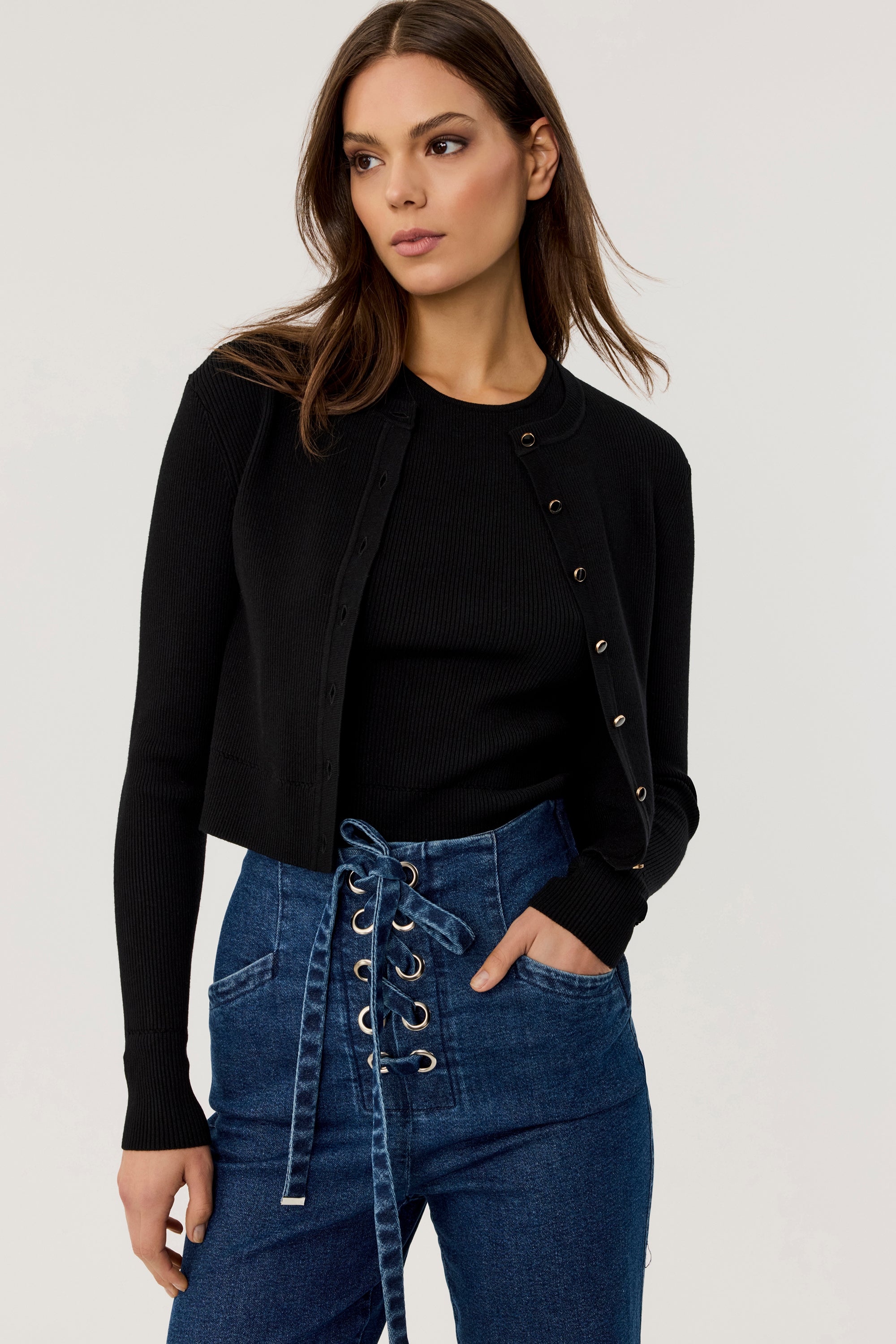 Avery Tank & Zoe Cardigan, Jet - Toccin