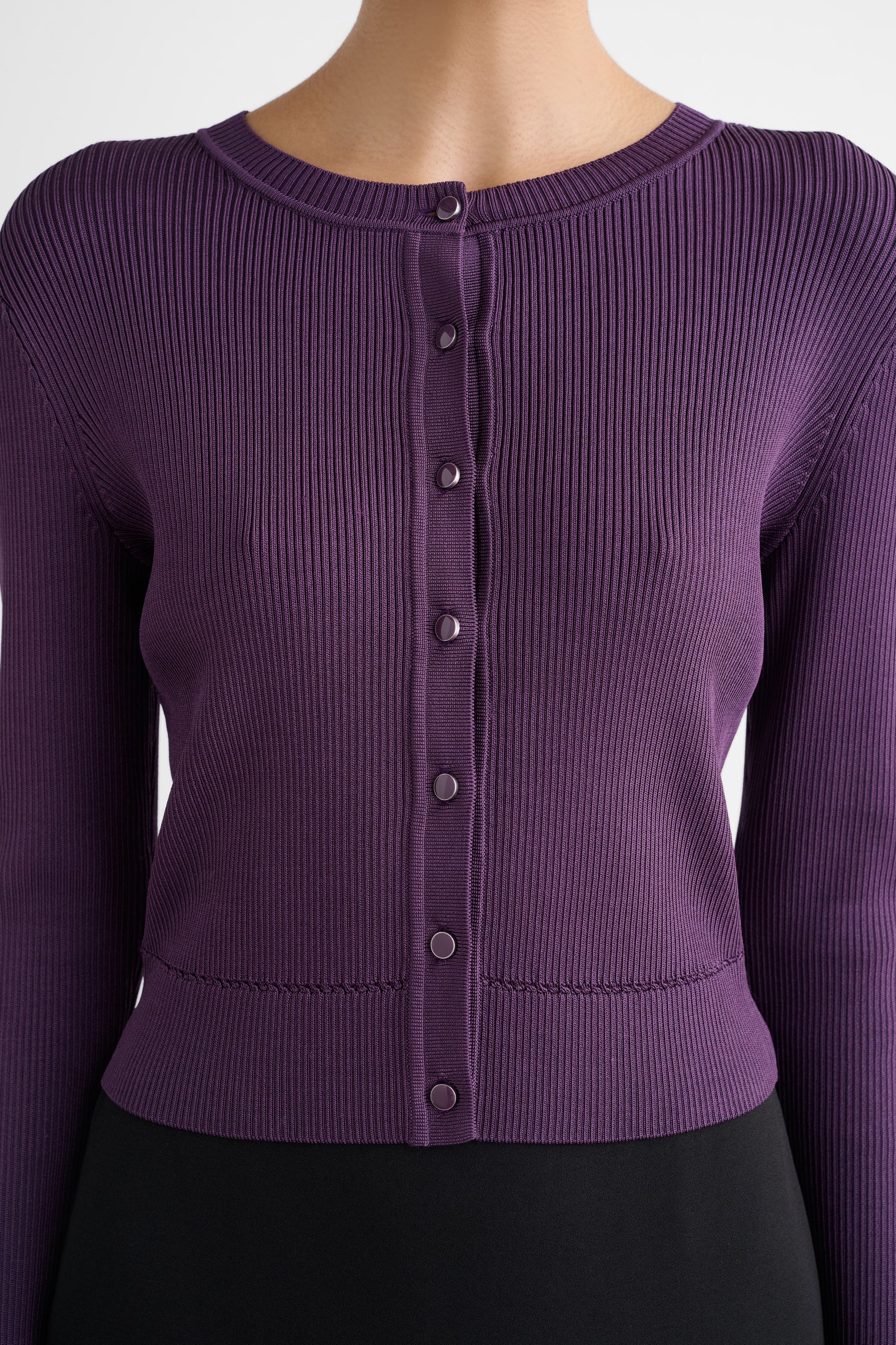 ZOE HIGH SHINE CROPPED CARDIGAN