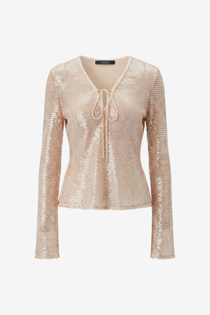 ZURI V-NECK FLARED SLEEVE TOP - Toccin
