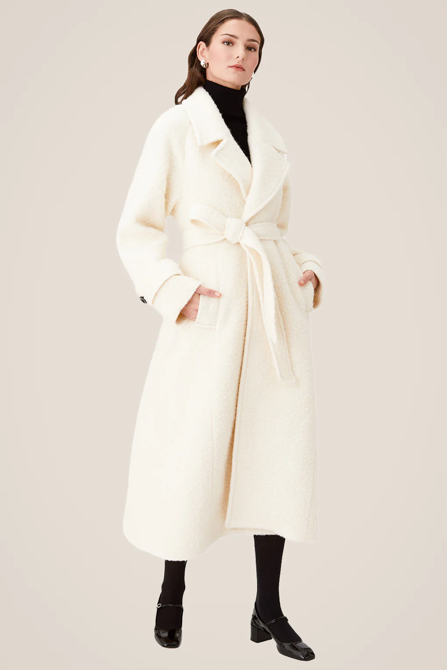 Ivory trench sale coat