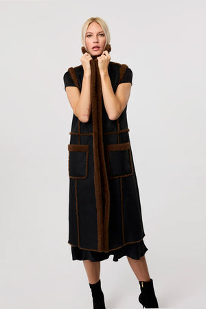 Athena Long Shearling Vest - Toccin