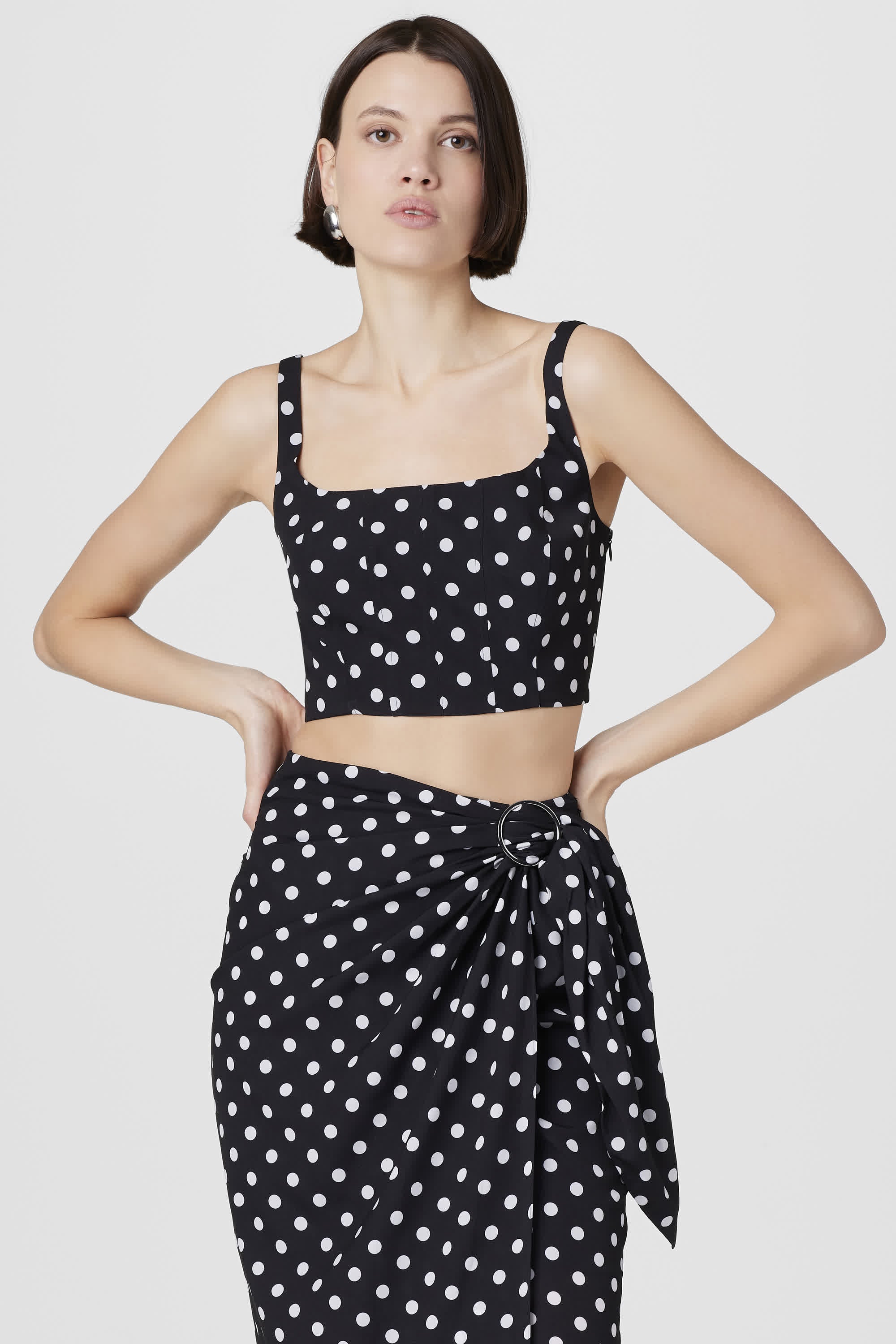 Rhea Polka Dot  Cropped Tank - Toccin