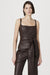 Linda Vegan Leather Tie Front Corset - Toccin