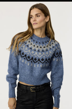 Lottie Fair Isle Crew Neck Cashmere Sweater