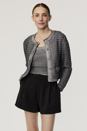 Cecilia Textured Luxe Knit Crop Jacket