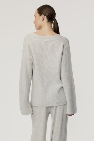 Annalee Oversized  Cashmere V Neck Sweater