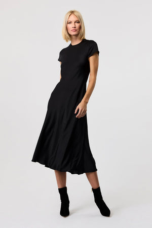 Luciana Short Sleeve Silk Midi Dress - Toccin