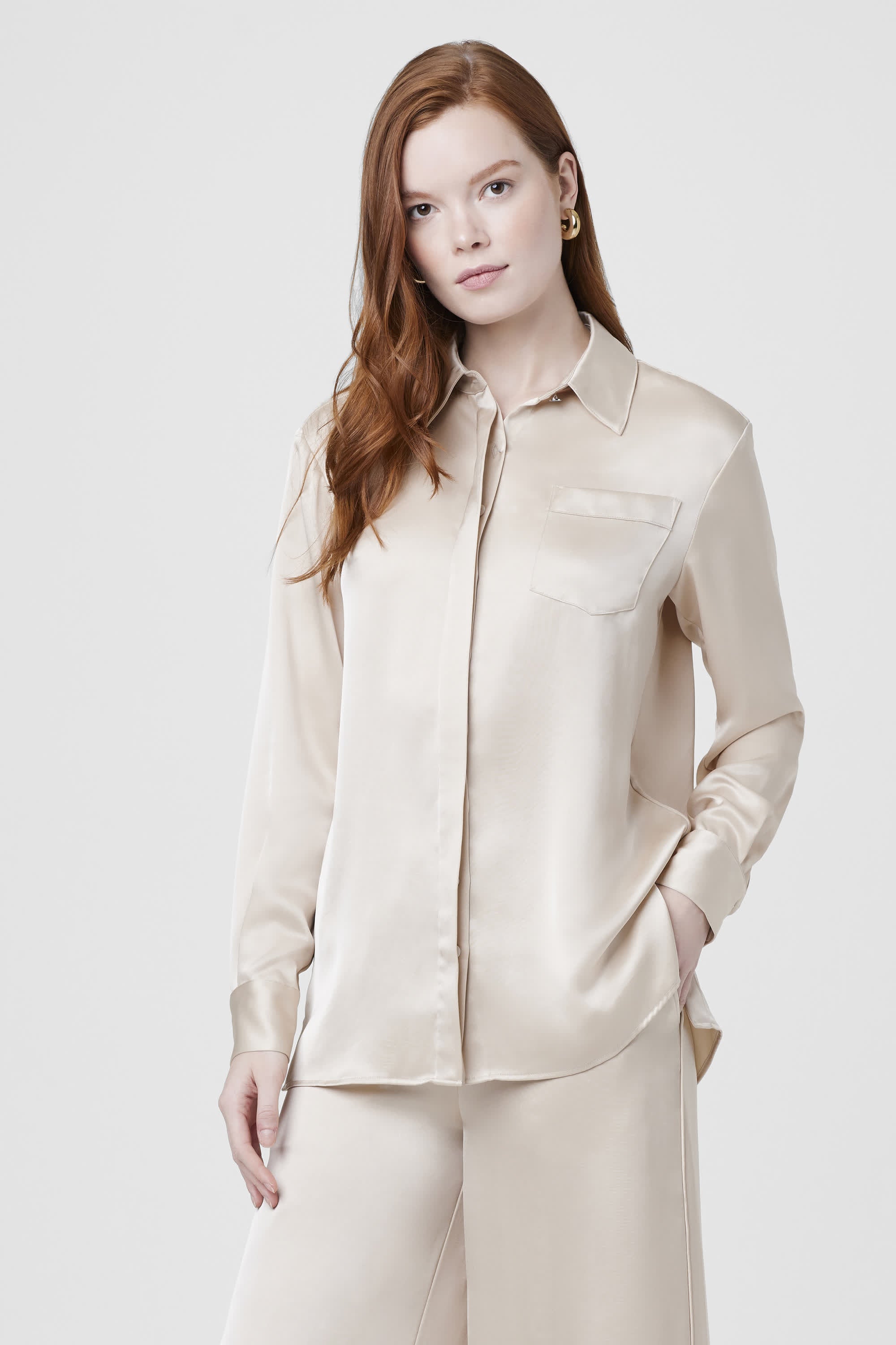 Riley Silk Button-Down Shirt