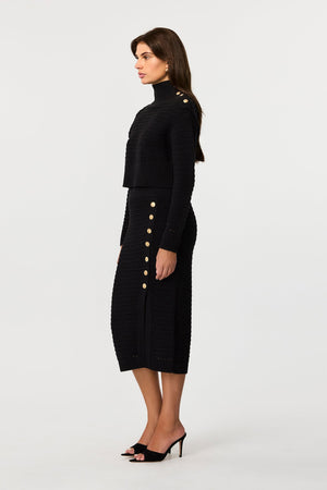 Tani Button Front Pencil Skirt - Toccin