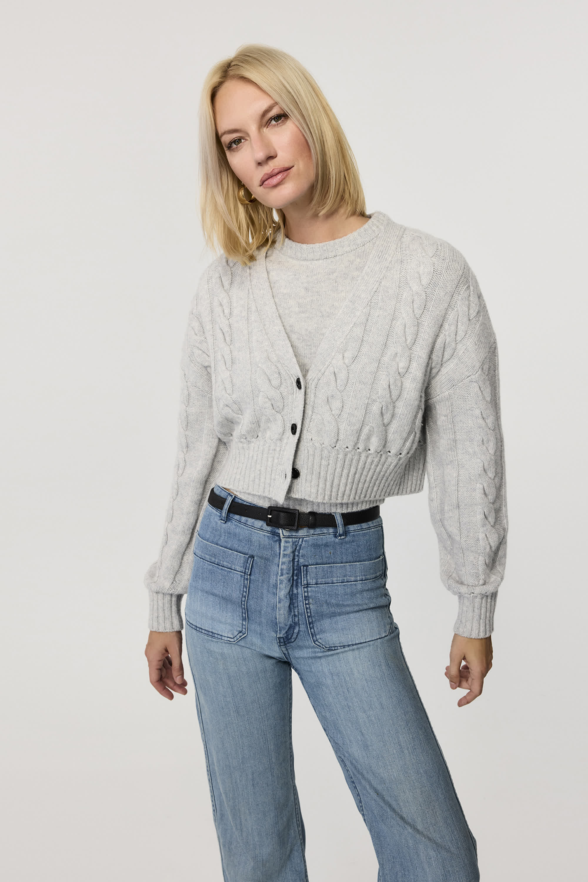 Lucie V Neck Cropped Cardigan