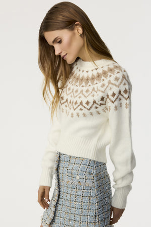 Lottie Fair Isle Crew Neck Cashmere Sweater