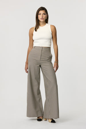 Daniela Wide Leg Plaid Pant - Toccin