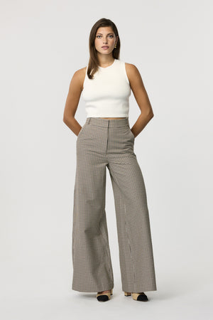 Daniela Wide Leg Plaid Pant - Toccin