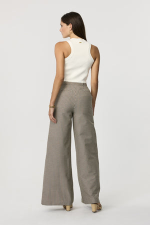 Daniela Wide Leg Plaid Pant - Toccin