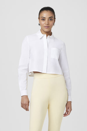 Jilly Button-Down Cropped Shirt - Toccin