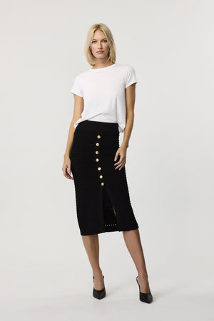 Tani Button Front Pencil Skirt - Toccin