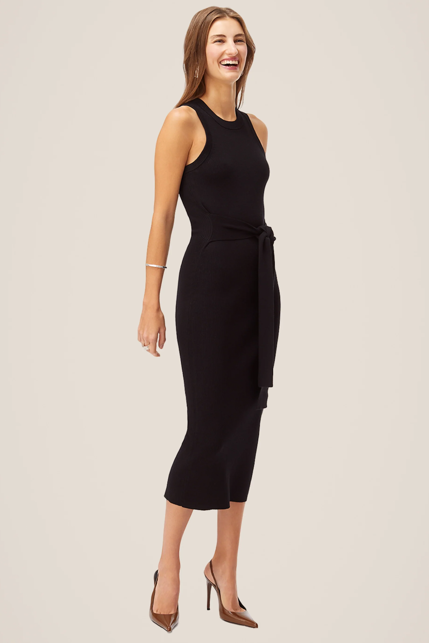 Piper Sleeveless Racer Tie-Front Midi Dress - Toccin