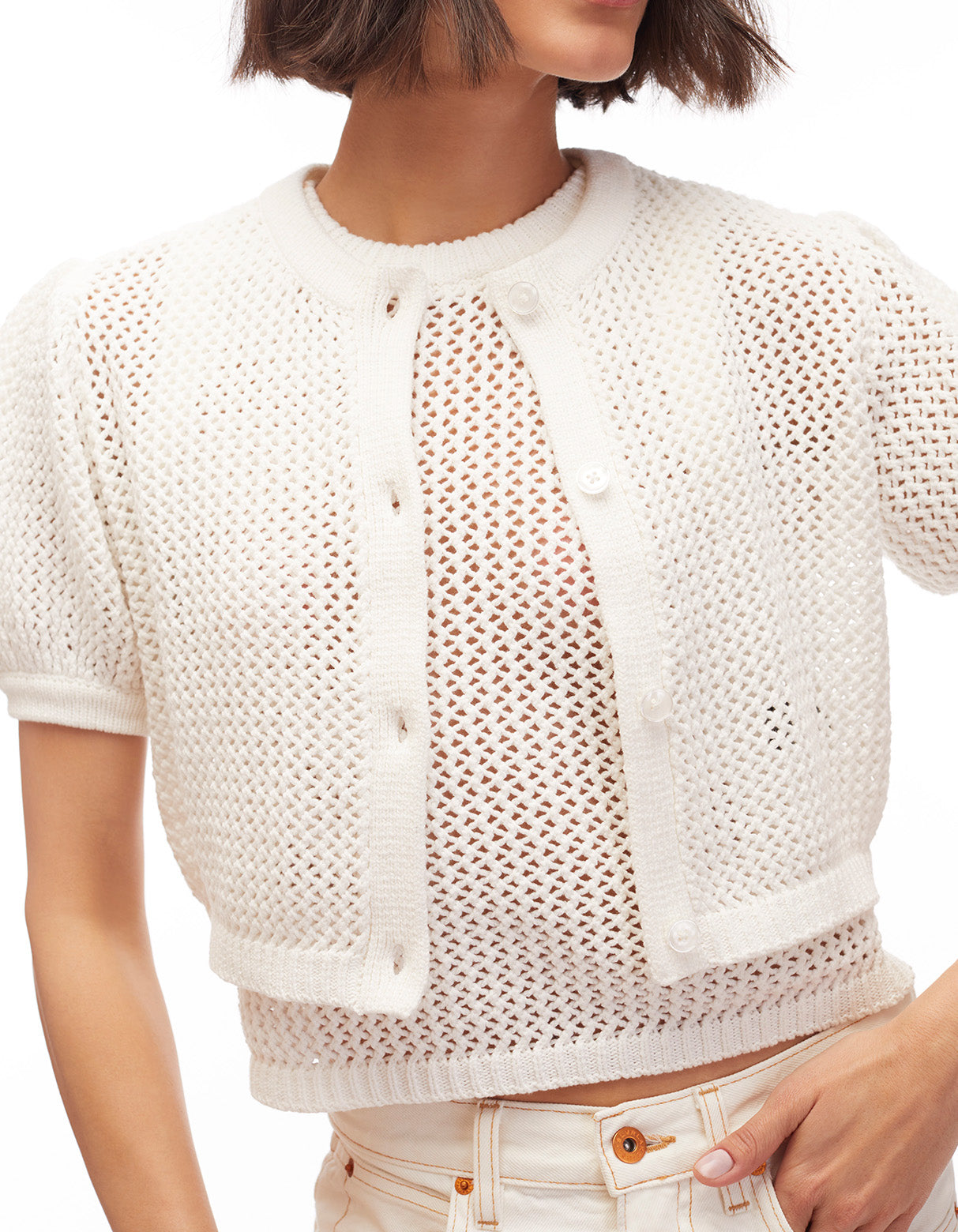 estelle crochet racer tank top optic white - women's flattering cruisewear tops designer fashion by toccin