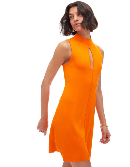 madelyn mock neck sleeveless mini dress orange - figure flattering cruisewear dresses for women