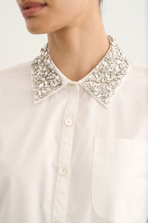 ZADIE COMBO CROPPED BUTTON-DOWN SHIRT