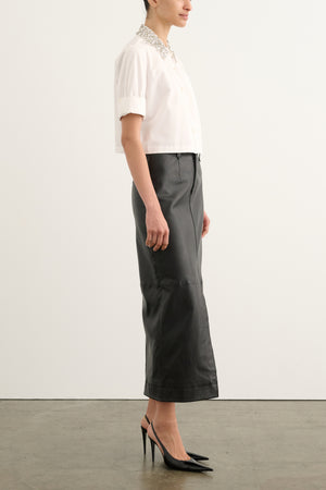 ZADIE COMBO CROPPED BUTTON-DOWN SHIRT