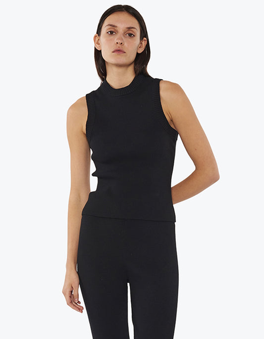 Knit Tank Wool Blend high neck women's figure flattering designer fashion tops