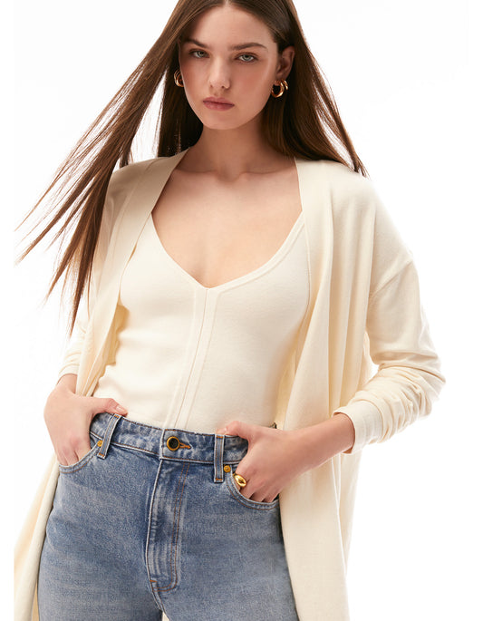 penelope travel cardi creme off white - oversized flattering day to night cardigans for women