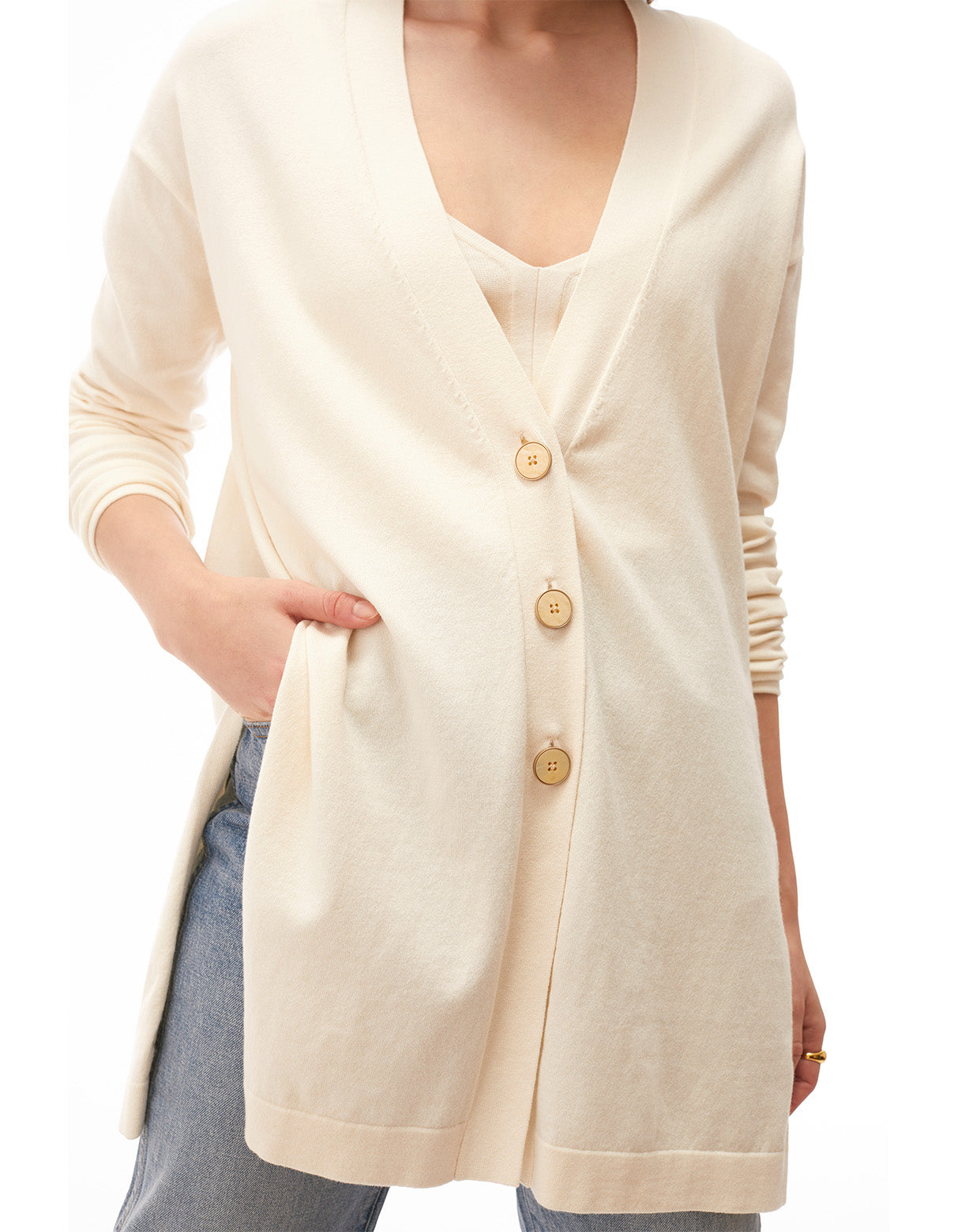 penelope travel cardi creme off white - office to date night oversized cardigan for women